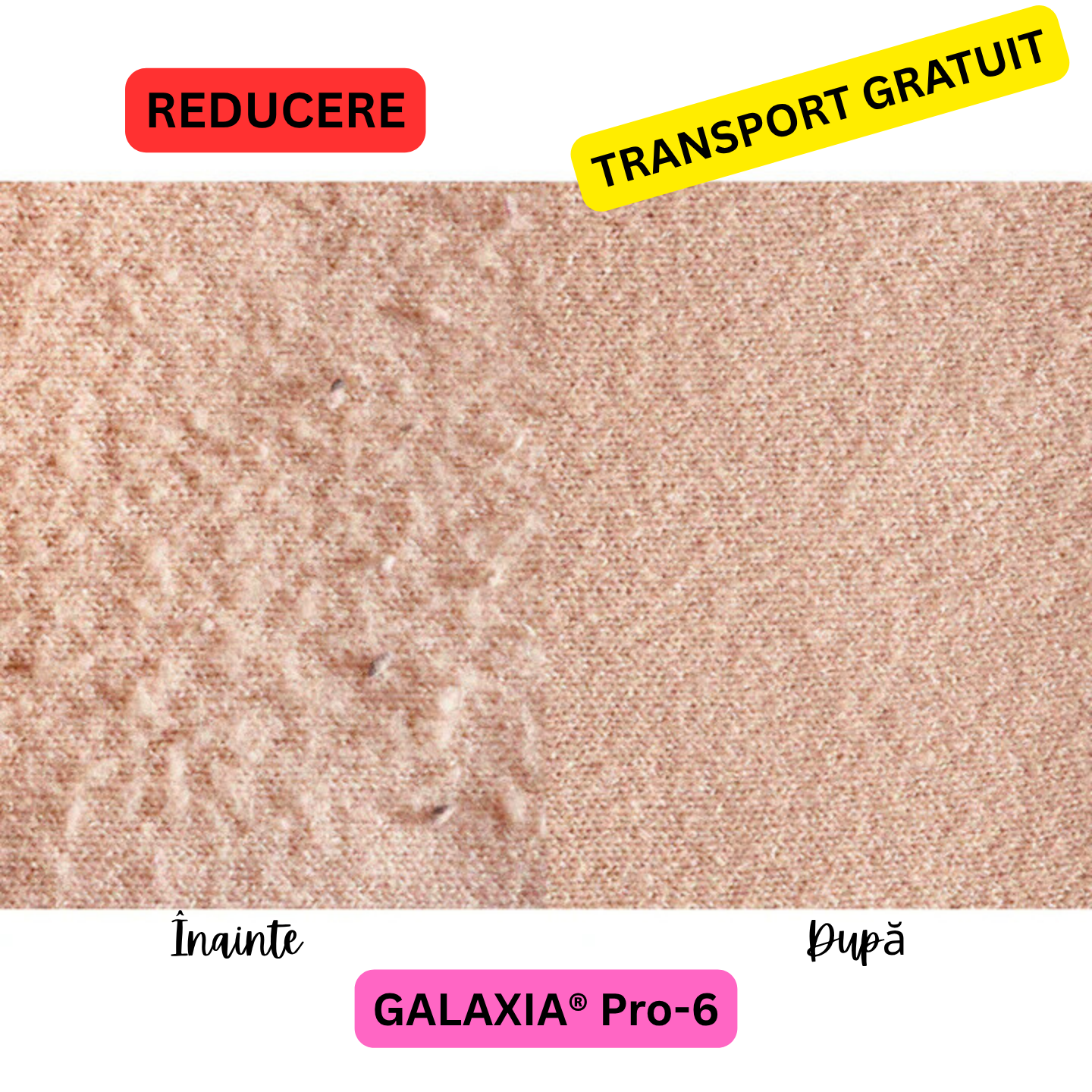 Aparat de curățat scame GALAXIA® Pro-6, 6 Lame Inox, Afișaj LED, 3 Viteze, Reîncărcabil USB-C, Alb