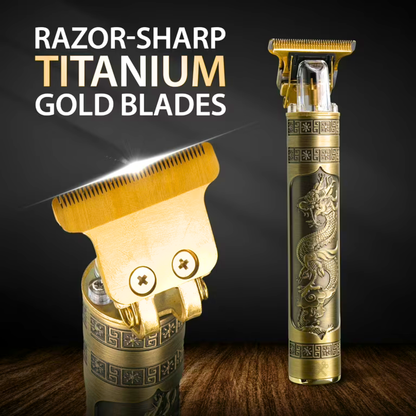 Trimmer Profesional Gaea T9, Zero-Gap Edition, Motor High-Torque, Gold Vintage